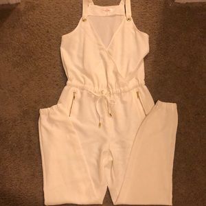 White Jumpsuit with Gold
